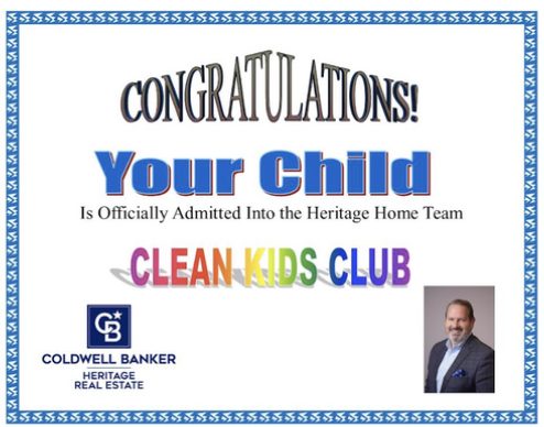 Clean Kids Club certificate